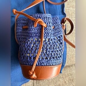 Sézane Blue Farrow Nano Bucket Bag 🇫🇷